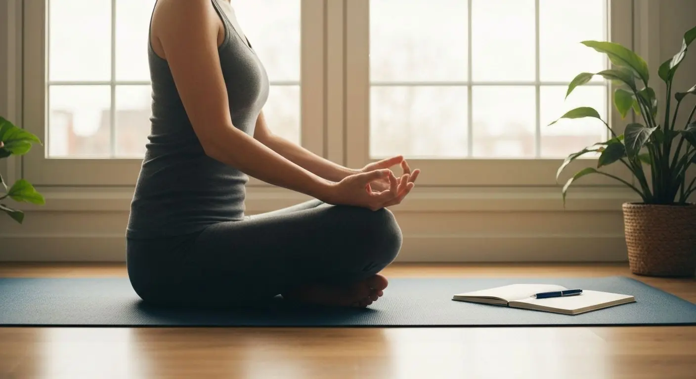 Person practicing morning reflection and habit routine